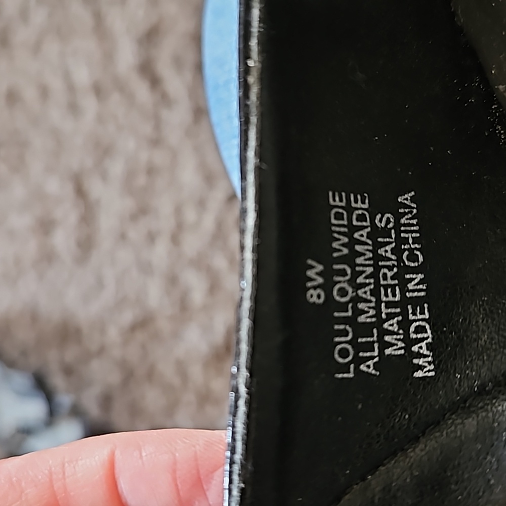 Madeline Stuart Wedge Pump Open Toe Shoes Size 8W Black - Picture 6 of 12